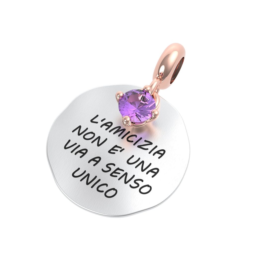 Charm In Argento 925 – Incisione "Un'amica è Per Sempre", Idea Regalo Per Amicizia