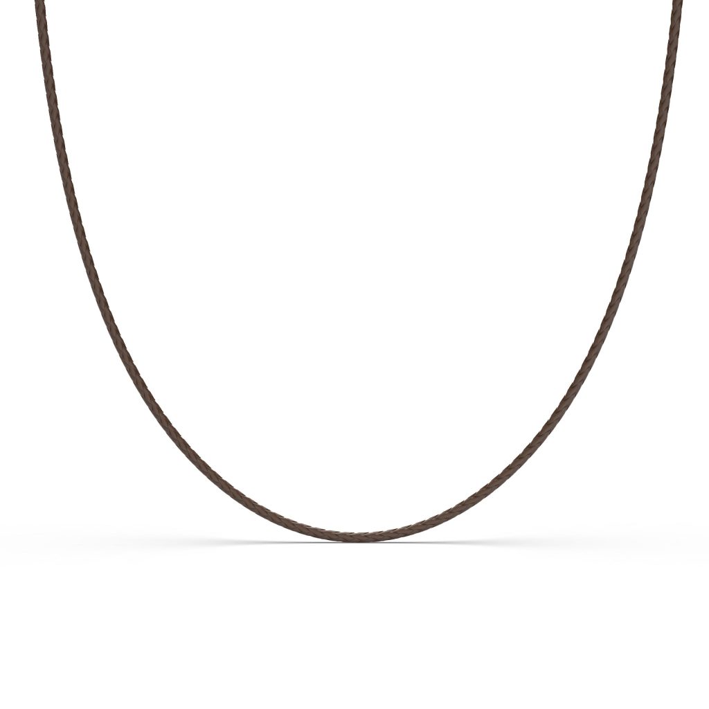 Collana in Cuoio Intrecciato Marrone 40cm + 5cm ext.
