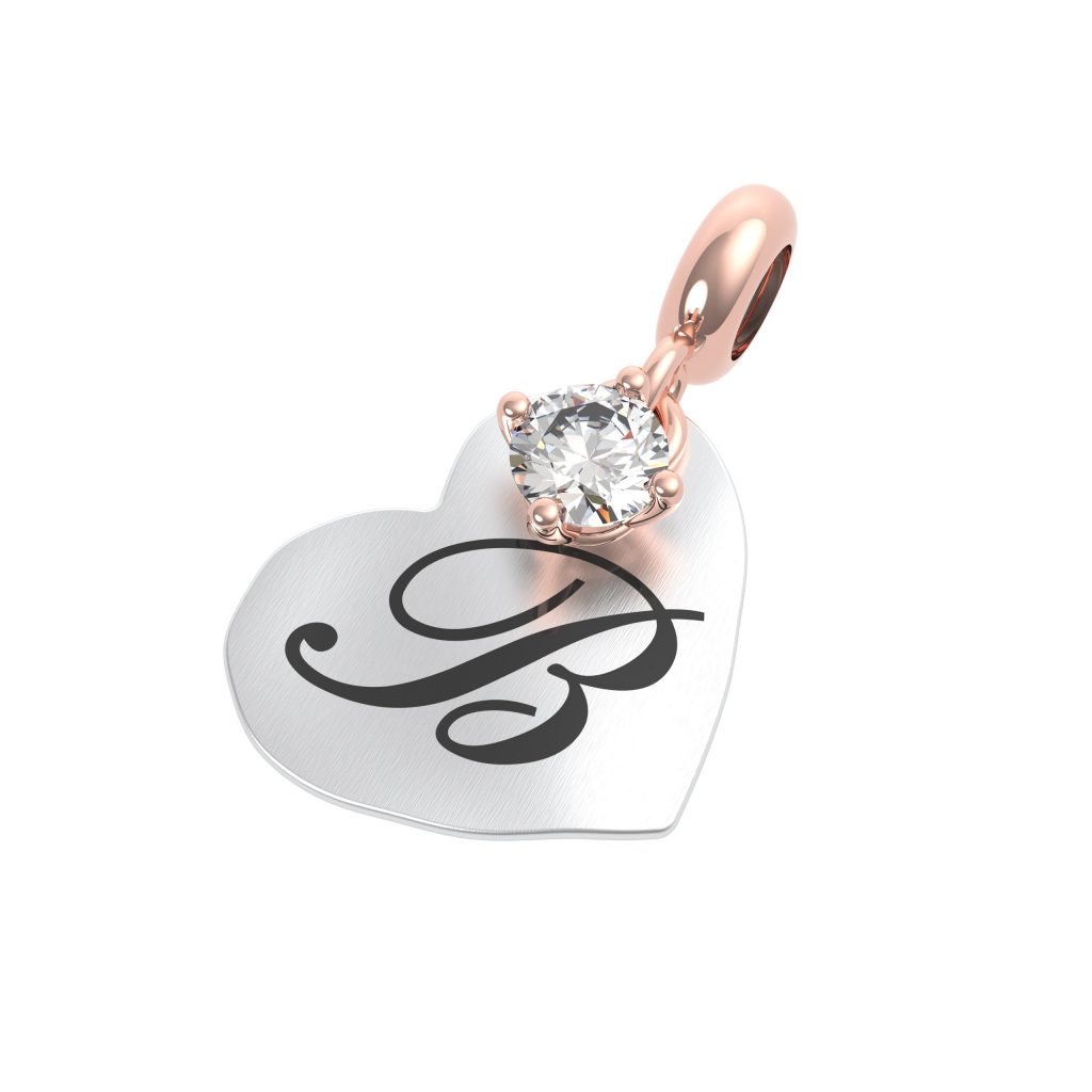 CHARM ARG. 925 LETT. B - CRISTALLO DI ROCCA - Mini