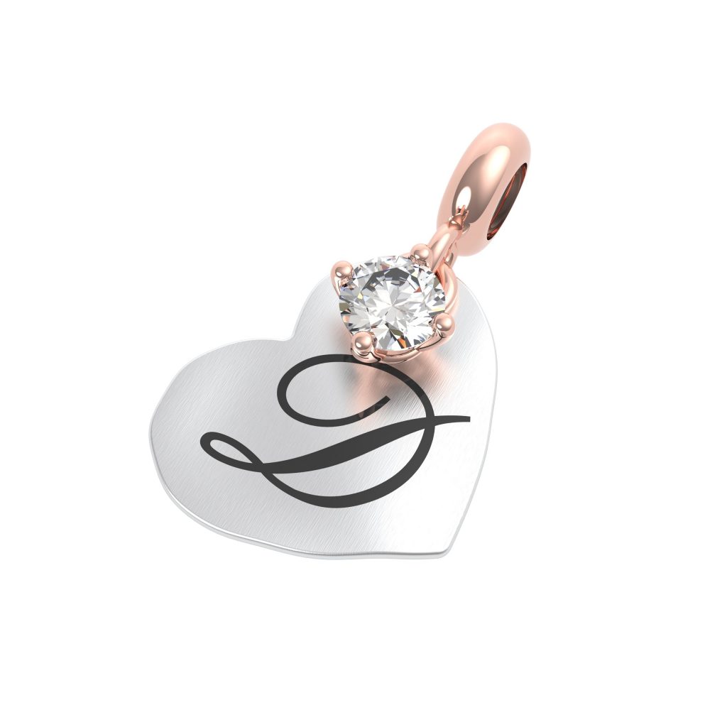 CHARM ARG. 925 LETT. D - CRISTALLO DI ROCCA - Mini