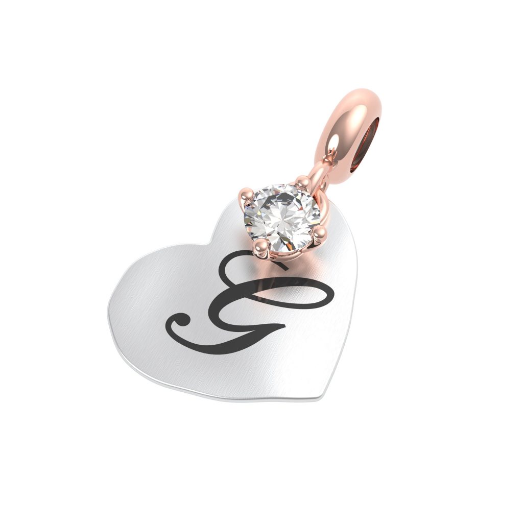 CHARM ARG. 925 LETT. G - CRISTALLO DI ROCCA - Mini