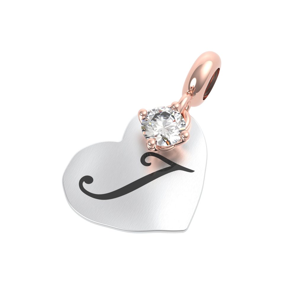 CHARM ARG. 925 LETT. I - CRISTALLO DI ROCCA - Mini