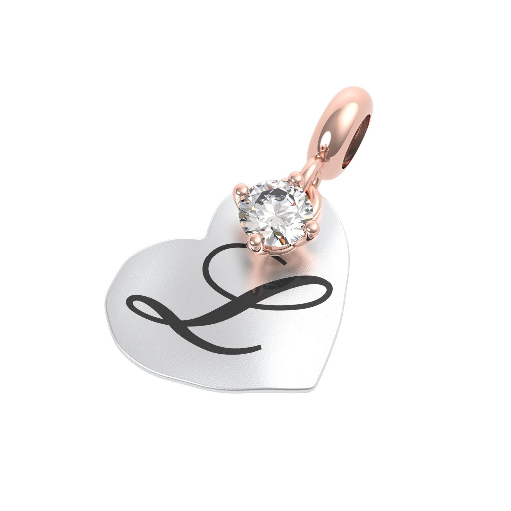 CHARM ARG. 925 LETT. L - CRISTALLO DI ROCCA - Mini