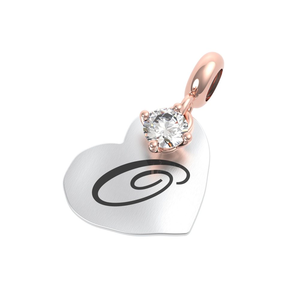 CHARM ARG. 925 LETT. O - CRISTALLO DI ROCCA - Mini