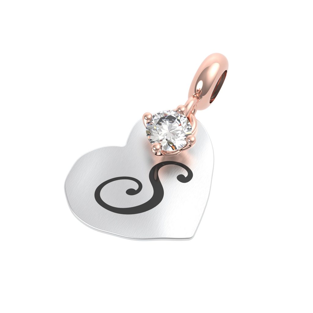 CHARM ARG. 925 LETT. S - CRISTALLO DI ROCCA - Mini