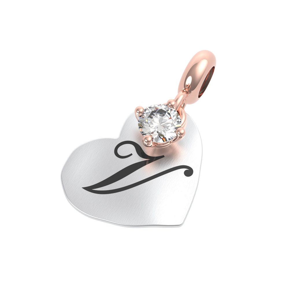 CHARM ARG. 925 LETT. V - CRISTALLO DI ROCCA - Mini