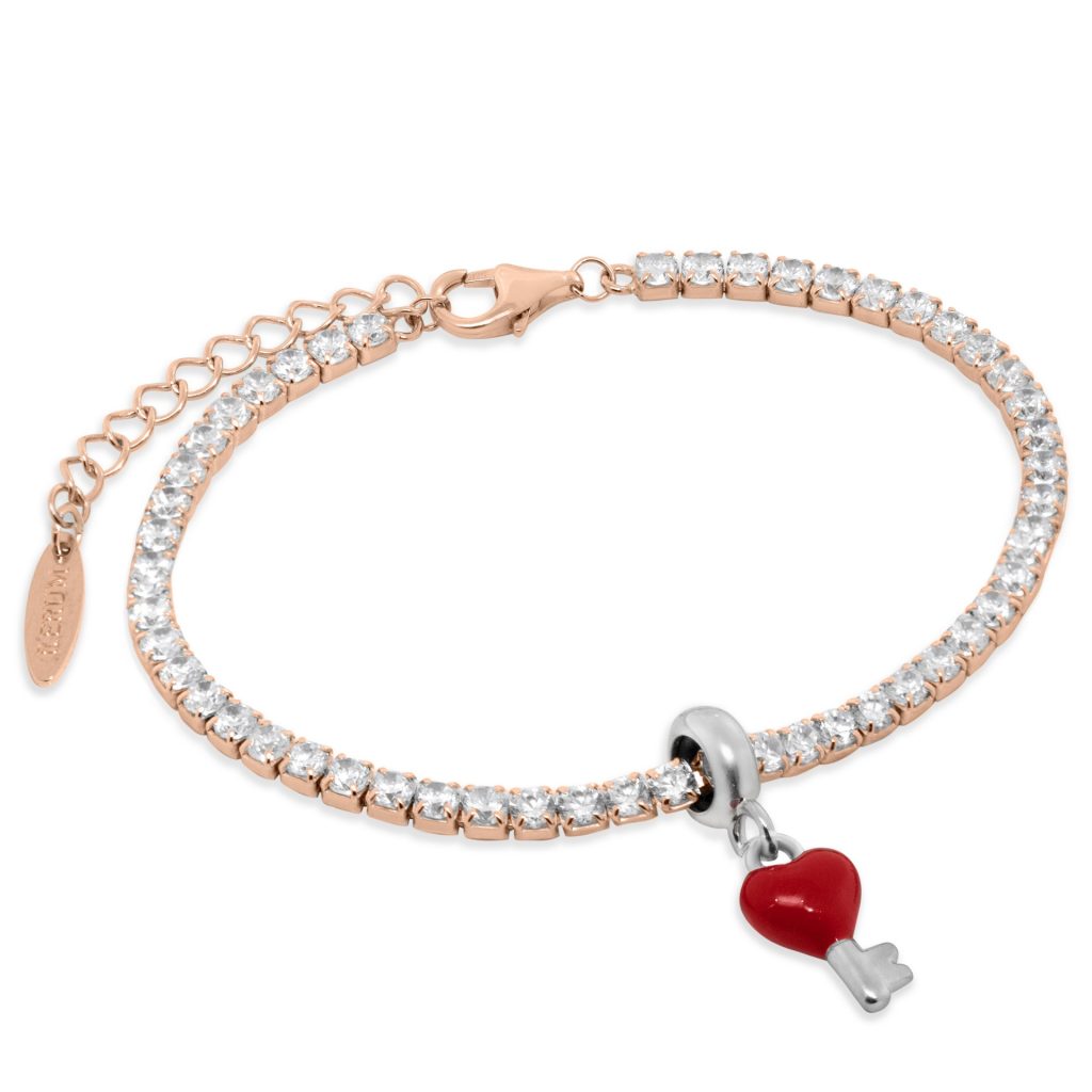 Bracciale tennis 2,5 mm con Stopper Chiave Smaltato