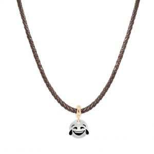 Collana Cuoio Marrone + Stopper Divertito