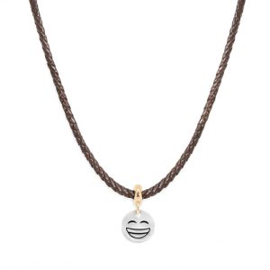 Collana Cuoio Marrone + Stopper Felice