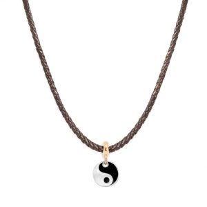 Collana Cuoio Marrone + Stopper Equilibrio
