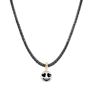 Collana Cuoio Nero + Stopper Innamorato