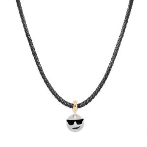 Collana Cuoio Nero + Stopper Stiloso