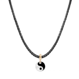Collana Cuoio Nero + Stopper Equilibrio